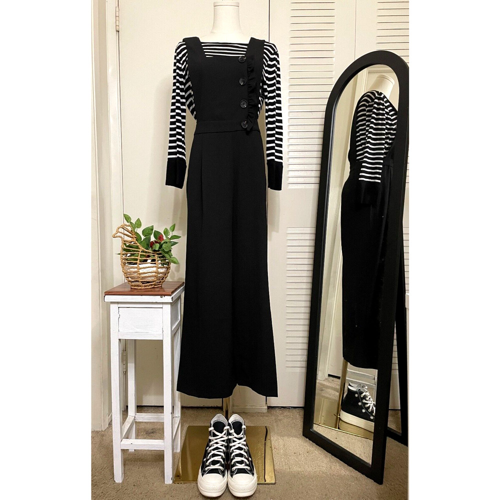 Sensemill Ruffle Button Wide leg Overall jumpsuit Size S NEW -Jumpsuit ONLY